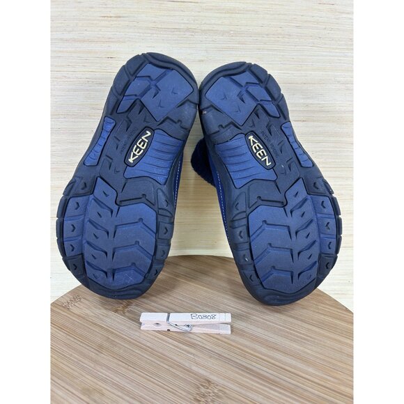 Keen Toddler Shay Blue Leather Knit Ankle Slip On Boots Youth Size 5 - Picture 8 of 8